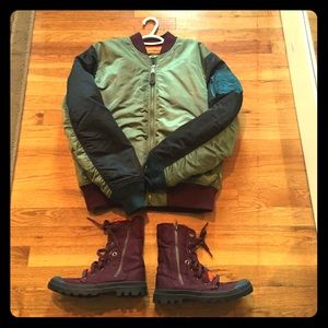 Alpha Industry Jacket and matching Palladium Boots