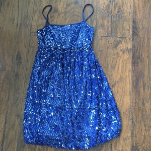 Dressy blue sequined dress