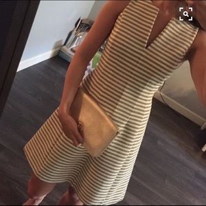 Lilly Pulitzer Gold and Cream Stripe Dress