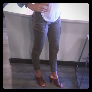 Stretch army green cargo pants