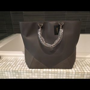 Forever 21 LG Structured Grey Handbag 13" x 17".