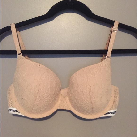 Victoria's Secret Nude Lace Lined Demi Bra