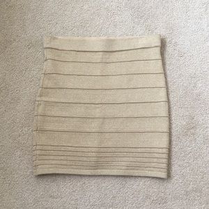 Gold sparkle bandage mini skirt!