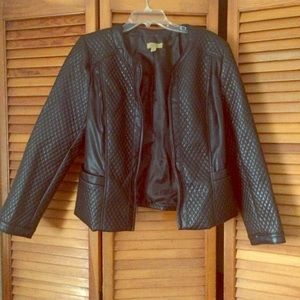 NWOT Ribbed Leather Jacket