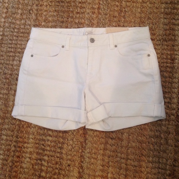 NWT LOFT White denim cuffed jean shorts - 6