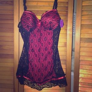 NWT Red/Black Lacy Lingerie Top