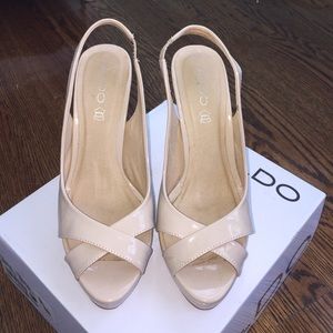 ALDO Nude Patent Heels