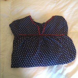 Patterned Navy Blue Top