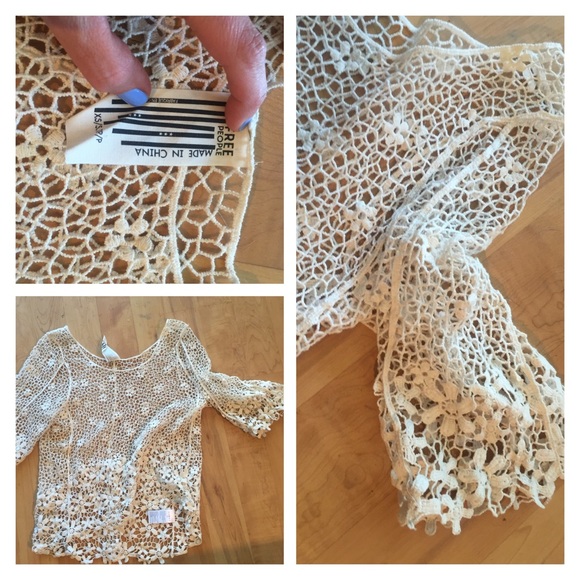 Crochet free people blouse never worn