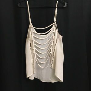 white cut out tank top