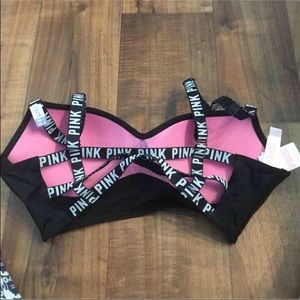 nwt pink caged bra size S