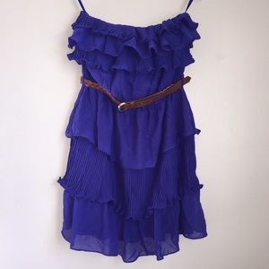 Mixed Texture Ruffle Dress