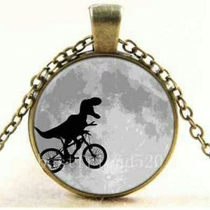 Dinosaur bike Necklace.