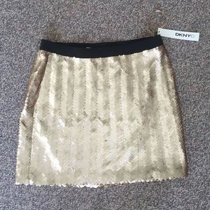 DKNYC Gold Sequenced Skirt