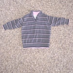 Boys Grey, Pink, & Black 1/4 zip sweater