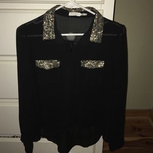 blu pepper size large women's button down shirt