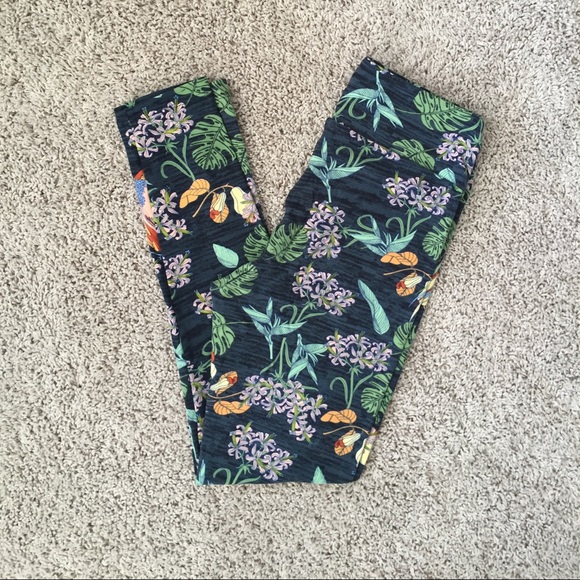 Lularoe parrot and floral leggings