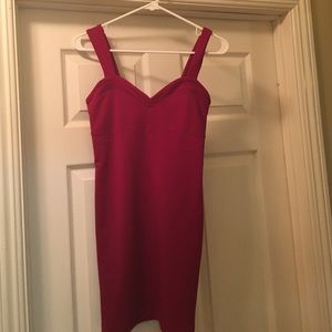 red body con dress