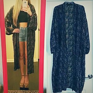 Christian Dior 100% silk navy kimono / men's robe