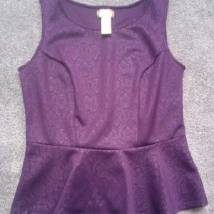 Purple peplum damask design Miss Tina size L