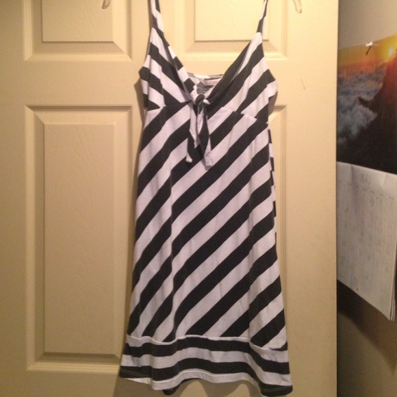 Black and white striped sundress