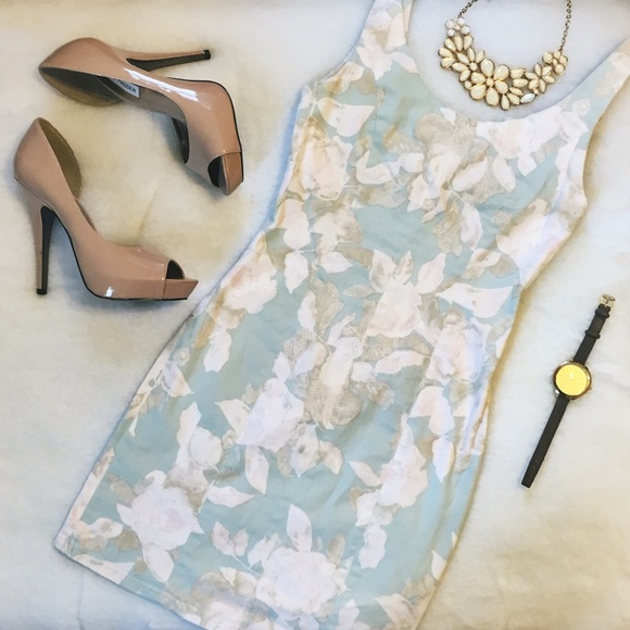 Mint Floral Print Dress