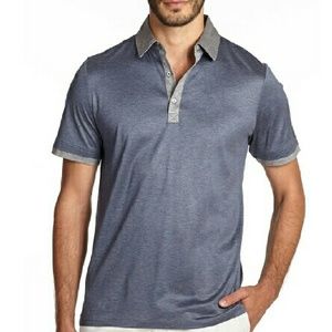 Men's Saks Fifth Avenue Collection Gray Polo