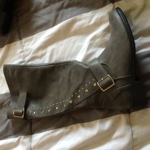 Grey knee high boots. Never worn