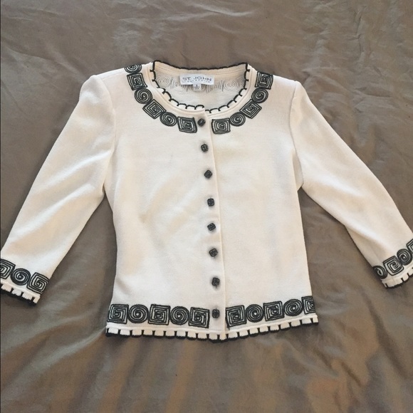 St. John Black and White Sweater