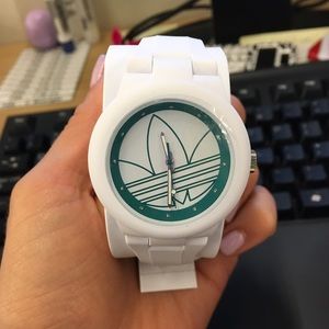 White Adidas sport watch