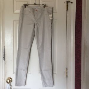 Aeropostale light khaki shimmery skinny jeans