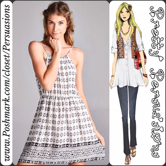 SOLD  🎉NWT Black & White Printed A-Line Dress - Picture 3 of 5