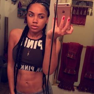 Olive Green PINK Sports Bra