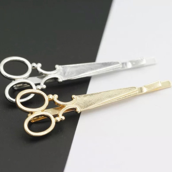 🆕SILVER 2Pc SCISSOR HAIR PIN - Picture 2 of 2