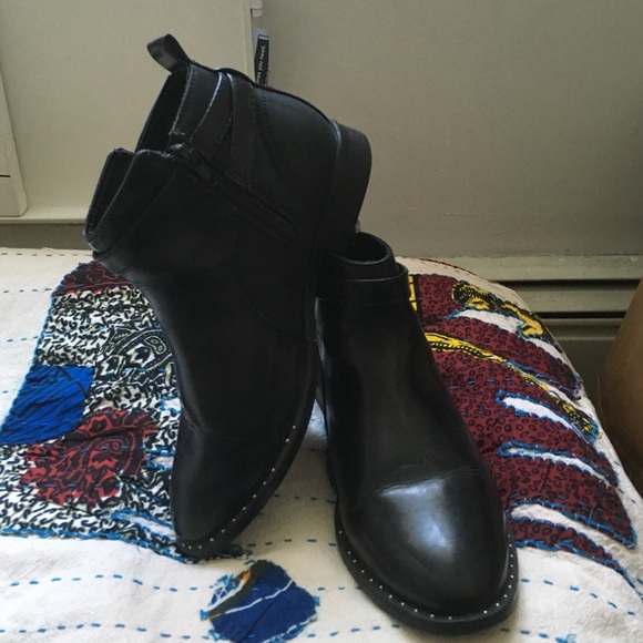 Black Leather boots with stud detail