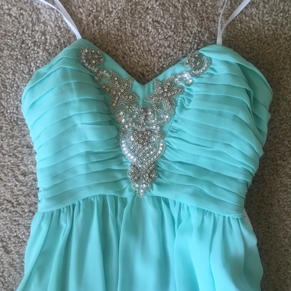 Jodi Kristopher Tiffany Blue High-Low Dress