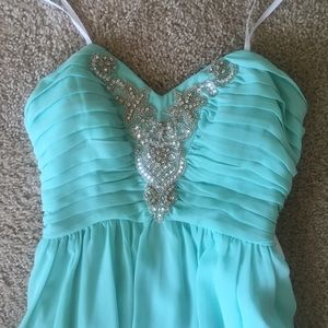 Jodi Kristopher Tiffany Blue High-Low Dress