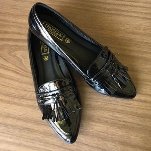 Black Patent Loafers with Tassel