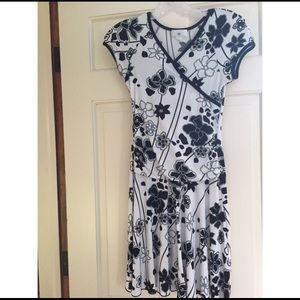 Black and white floral dress