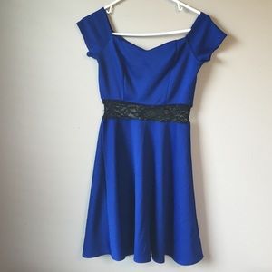 Royal blue dress with lace