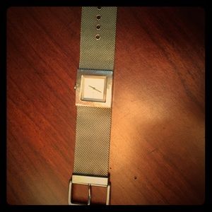 DKNY silver steel mesh watch