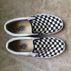 vans checkered slip on shoes