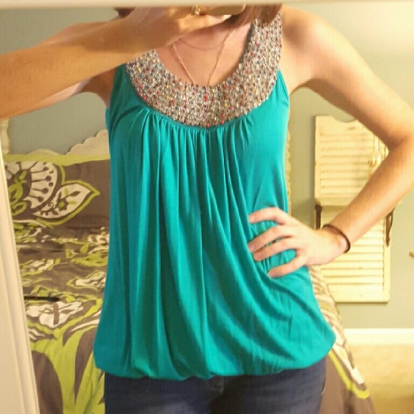Beaded Turquoise top