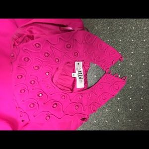 Tibi magenta hot pink halter top 4