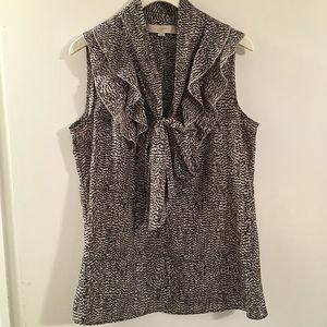 LOFT Ruffle Tie Bow Blouse size Medium