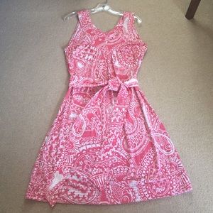 Lilly Pulitzer rayon coral and cream dress