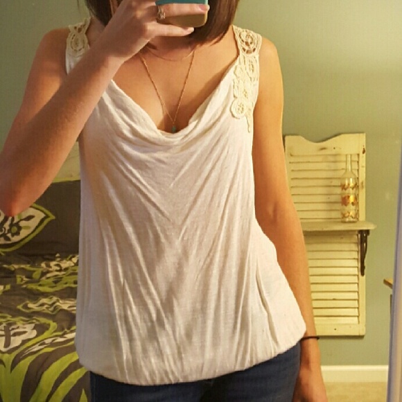 Cream lace top