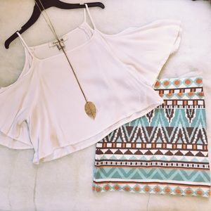 Boho off-the-shoulder Crop Top