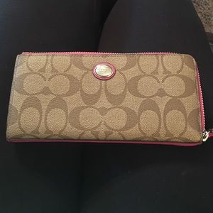 Coach Pink Zip Wallet