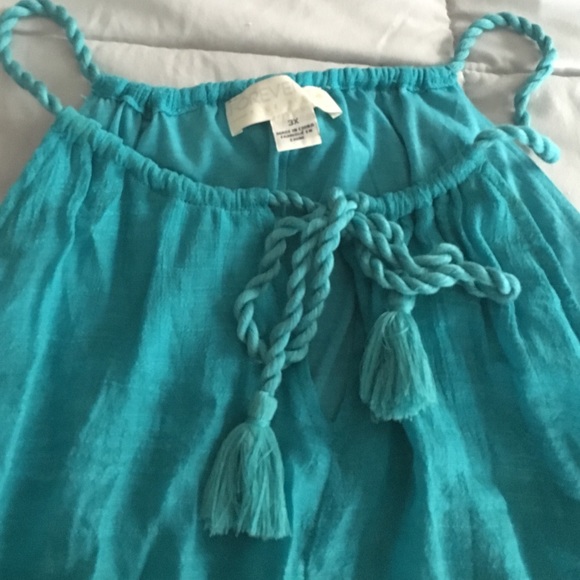 Teal Plus Size Dress - Picture 2 of 4